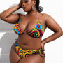Sexy 3 Piece Set Bikini Large Cup Swimwear Halter Swimming Suit Beach Cover up Women Plus Size Swimsuit