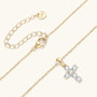 New Fashionable 925 Sterling Silver Round Cut Moissanite 3mm 0.10ct Four Prong Choker Christian Cross Ladies Pendant Necklace