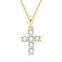 New Fashionable 925 Sterling Silver Round Cut Moissanite 3mm 0.10ct Four Prong Choker Christian Cross Ladies Pendant Necklace