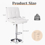 Modern Square Cushion Bar Stool with Backrest PU and Fabric Material for Kitchen Home Bar Hotel Dining and Party Use