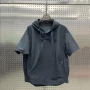 Summer Thin Breathable Sunscreen Men Hooded Short Sleeve Top And Shorts Two Piece Set  Hoodie Suits Casual Loose Outfits Outwear