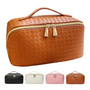 Large Capacity Fashionable Travel Makeup Bag for Women Portable Pouch with Zipper Closure Open Flat for Toiletry Case Organizer