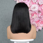 Natural Human Bob Wig Pre Plucked Baby Hair 180% Density Short Front Transparent for Natural Black Women Straight Bob Frontal
