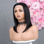 Natural Human Bob Wig Pre Plucked Baby Hair 180% Density Short Front Transparent for Natural Black Women Straight Bob Frontal