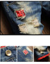 2025 Summer Ripped Denim Shorts Men's Loose Splicing Knee-length Casual Short Jeans Personality Streetwear Hip Hop Male Clothes