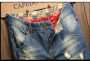 2025 Summer Ripped Denim Shorts Men's Loose Splicing Knee-length Casual Short Jeans Personality Streetwear Hip Hop Male Clothes