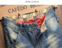 2025 Summer Ripped Denim Shorts Men's Loose Splicing Knee-length Casual Short Jeans Personality Streetwear Hip Hop Male Clothes