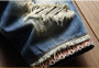2025 Summer Ripped Denim Shorts Men's Loose Splicing Knee-length Casual Short Jeans Personality Streetwear Hip Hop Male Clothes