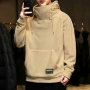 2026 Men's Thick Polar Fleece Sweatshirt Paired Couple Y2k Streetwear Autumn Winter Hood Sports Black Windproof Oversized Hoodie