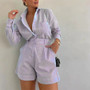 New High Quality Casual 2 Piece Set Women Puff Sleeve Top and Elastic Waist Slim Shorts Set Jogging Set