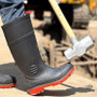 Waterproof Steel Toe Rain Shoes Working Construction Gumboots PVC Safety Wear-resistant Rain Boots for Men Women