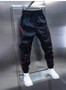 Men's Trendy Vintage Contrast Color Streetwear Sports Joggers Casual Pants Y2K High Street Splicing Sweatpants Pantalones Hombre