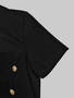 Modigirl Wedding Black Dresses for Women Gold Button Clothes Asymmetrical 2025 Summer Woman Short Sleeves Party Maxi Dresses