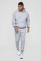 Mens Hoodie Set Loose Long Sleeve Pullover Pure Color Casual Pants Set 2-Piece Fashion Hoodie Men New