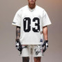 American Retro Street Round Neck Tshirts Summer Sports Loose Short Sleeved Jersey Mesh Quick Drying Breathable Oversized T-shirt