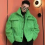 Hot Sale Ruffian Jacket Imitate Lamb Plush Plus Thick Spring Trendy Baseball Clothes Lovers Jacket Single-breasted Hipster Coat