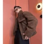 Hot Sale Ruffian Jacket Imitate Lamb Plush Plus Thick Spring Trendy Baseball Clothes Lovers Jacket Single-breasted Hipster Coat