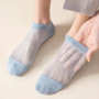 10 Pairs Men Summer Thin Mesh Ankle Socks Business Odor Proof Sweat Absorbing Breathable Fashionable Printed Casual Socks