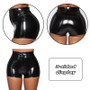 New Sexy Nightclub Costumes Skinny Shorts Women PU Leather Shorts High Waist Solid Button Black Shorts Summer Wet Look Leather