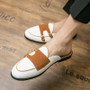 Men's Casual Mocassins Half Loafer Shoes Slippers for Men Flat Anti-Slippery Leisure Summer Fashion Mens Leather Loafers