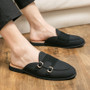 Men's Casual Mocassins Half Loafer Shoes Slippers for Men Flat Anti-Slippery Leisure Summer Fashion Mens Leather Loafers