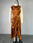 2025 Summer New Style Sleeveless Slim Fit Ruffle Edge Mid Length Irregular Elegant Party Dress