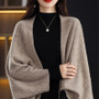 Wool Knitted Shawl Scarf Dual-purpose Autumn and Winter New Solid Color Loose Versatile Exterior Cloak Cardigan