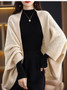 Wool Knitted Shawl Scarf Dual-purpose Autumn and Winter New Solid Color Loose Versatile Exterior Cloak Cardigan