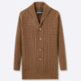 Cardigan Men Stand Collar Sweaters Coat Knitted Full Sleeve Single Breasted Solid Knit Thick Open Stitch Coats Autumn Winter