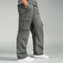Men's Pants Large size Big 4xl 5xl 6xl Plus Summer Men Elastic Waist Multi Pocket Long Baggy Straight Cargo Jogger Trousers Male