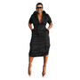 K3320 High-Quality Streetwear Casual Dresses Women Multiple Pockets Drawstring Cargo Summer  Dress for Women