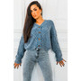 Women's Summer Cardigan TD Never Burnt Out V Neck Button Down Sweater Breathable and Casual Print Design with Front Logo