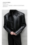 Mauroicardi Spring Autumn Oversized Cool Pu Leather Jacket Men Long Sleeve Stand Collar High Quality Luxury Designer Clothes
