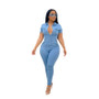 Autumn and Winter New Hotsale Ebay Women's Short-sleeved Casual Women's Denim Jumpsuit Jean Pants