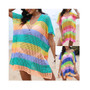 2024 Sexy Hollow Women Bathing Suit Knitted Crochet Top Swimsuit Beachwear Mesh Bikini Cover up Ladies Summer Beach Dresses