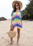 2024 Sexy Hollow Women Bathing Suit Knitted Crochet Top Swimsuit Beachwear Mesh Bikini Cover up Ladies Summer Beach Dresses