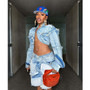 Denim Jean Jackets 2 Piece Pant Set Outfits Women Spring Clothes Y2K Streetwear Sexy Elegant Denim Shorts Two Piece Pant Sets