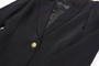 LGRQ 2026 Spring Fashion Women Clothes Notched Collar Full Sleeves Metal Single Button Slim High Waist Blazer Office Lady