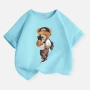 New 2026 Summer Fashion Children's Cool Bear Cartoon T-shirt Boys T Shirt Boys Clothes Print Cotton T Shirts Kids Clothes
