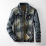 Spring Autumn New American Denim Coats Set Classic Simple and Versatile Washed Elastic Cowboy Jeans Clothes For Men