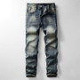 Spring Autumn New American Denim Coats Set Classic Simple and Versatile Washed Elastic Cowboy Jeans Clothes For Men