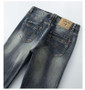 Spring Autumn New American Denim Coats Set Classic Simple and Versatile Washed Elastic Cowboy Jeans Clothes For Men