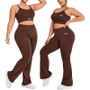 EU Size Plus 3XL Custom Logo Gym Clothing Plus Size Active Wear Flared Yoga Outfit Pilates Clothes