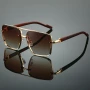 KAMMPT Fashion Retro Square Metal Shades Women's Original Brand Design Driving Sunglasses New Double Bridge Pilot Sun Glasses