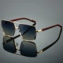 KAMMPT Fashion Retro Square Metal Shades Women's Original Brand Design Driving Sunglasses New Double Bridge Pilot Sun Glasses