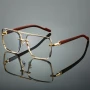 KAMMPT Fashion Retro Square Metal Shades Women's Original Brand Design Driving Sunglasses New Double Bridge Pilot Sun Glasses