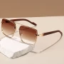 KAMMPT Fashion Retro Square Metal Shades Women's Original Brand Design Driving Sunglasses New Double Bridge Pilot Sun Glasses