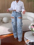 Ohsisa 2025 New Spring and Summer Jeans Fashionable Hollow Diamond Decoration Multi-pocket Stretch Cargo Jeans for Ladies