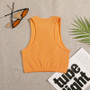 Crop Top Women Solid Basic T-shirts Vest Seamless Streetwear Elastic Rib-Knit Sleeveless Casual Tank Tops Female