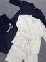 2024 Spring and Summer Casual Shorts Set Knitted Two Piece Men's V-neck Short Sleeve T-shirt and Shorts Street Wear Knitted Set
